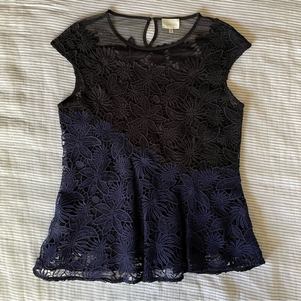 Sheer embroidered sleeveless top by Deletta from Anthropologie